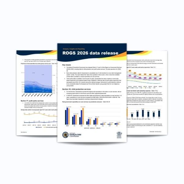 Thumbnail for Report on Government Services (ROGS) child protection and youth justice data intel brief